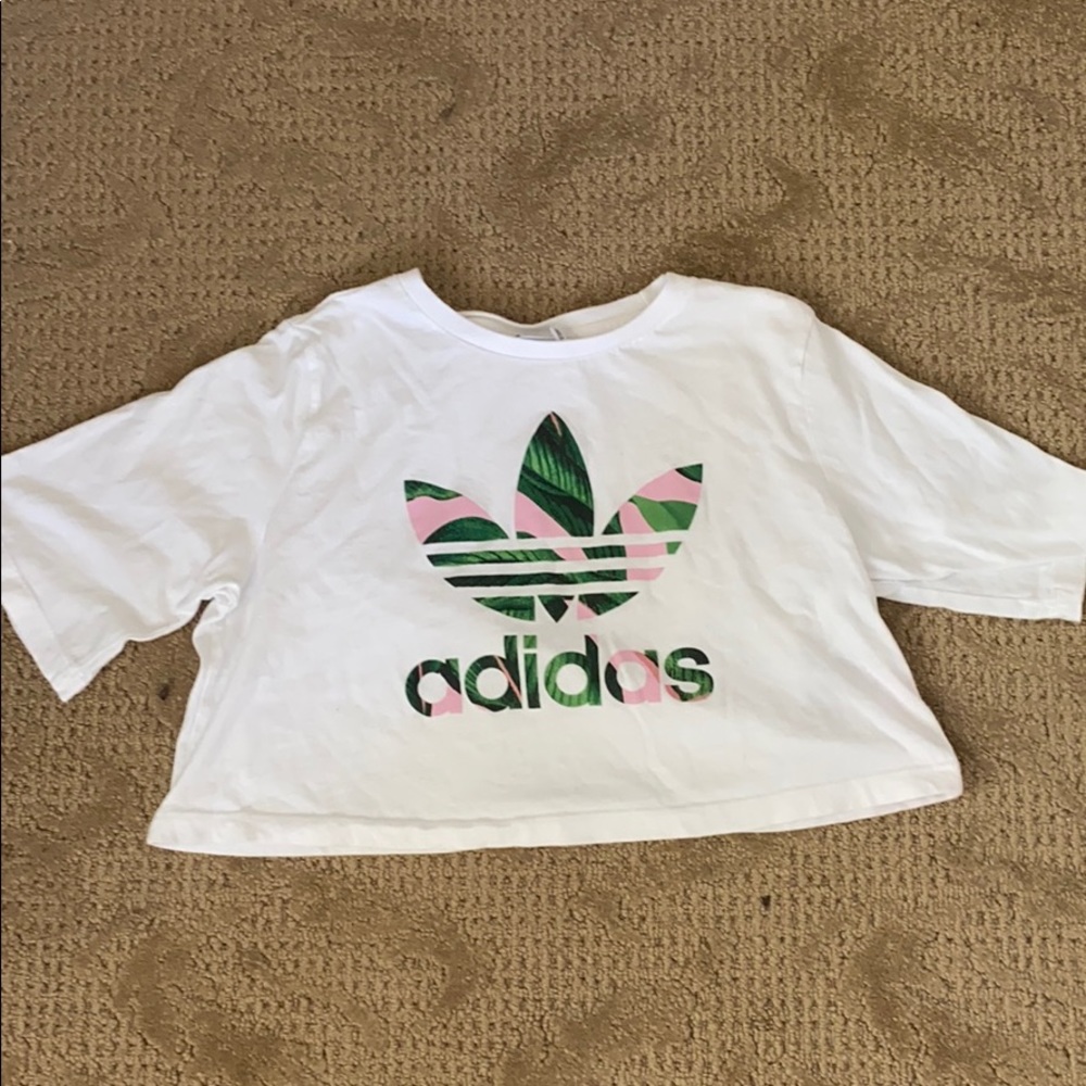 adidas crop top tee